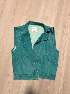 Pull&Bear Teal Denim Vest